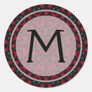 Autocollant de monogramme de Kaleidoscope Paisley 