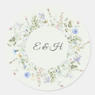 Autocollant de monogramme de mariage de jardin ang