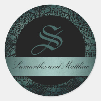 Autocollant de monogramme de nouvelle lune