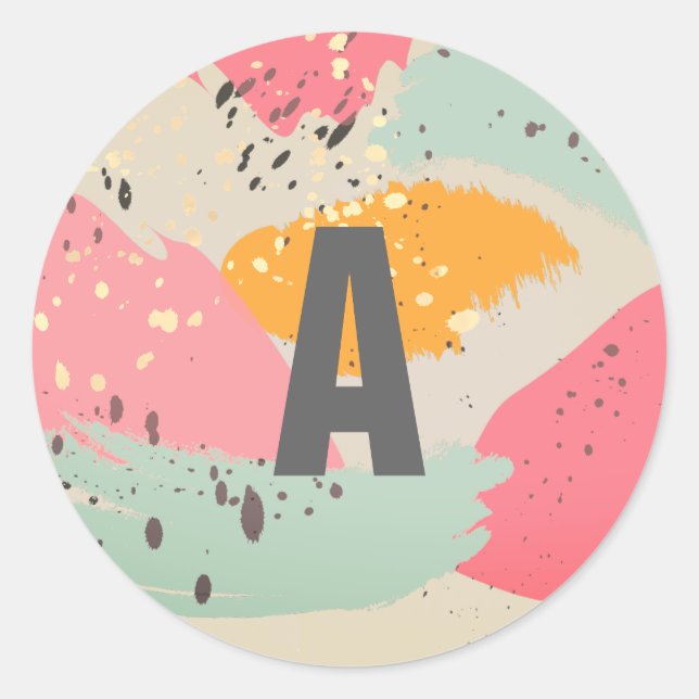 Autocollant de monogramme pour pinceau rose néon m (Devant)