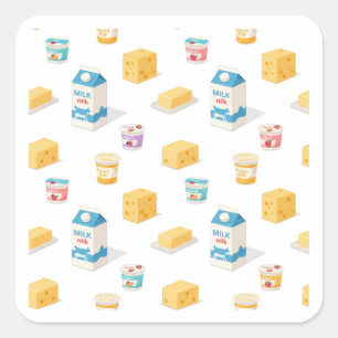 Autocollant de motif de produits laitiers et de la