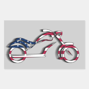Autocollant de moto à drapeau américain (rectangle