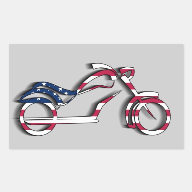 Autocollant de moto à drapeau américain (rectangle (Devant)