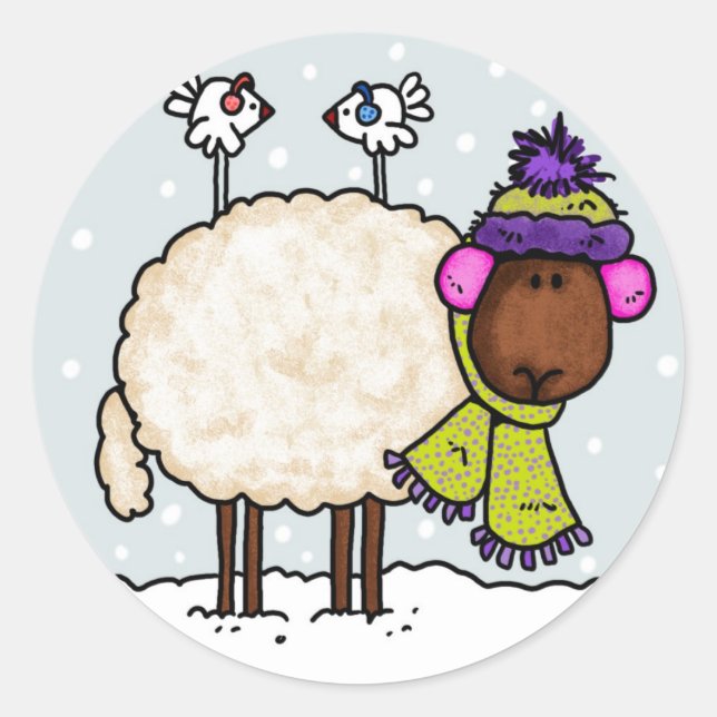 autocollant de mouton d'hiver (Devant)