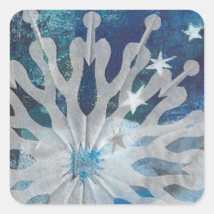 Autocollant de neige et d'étoiles