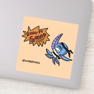 Autocollant de ninja de bande dessinée de calmar d