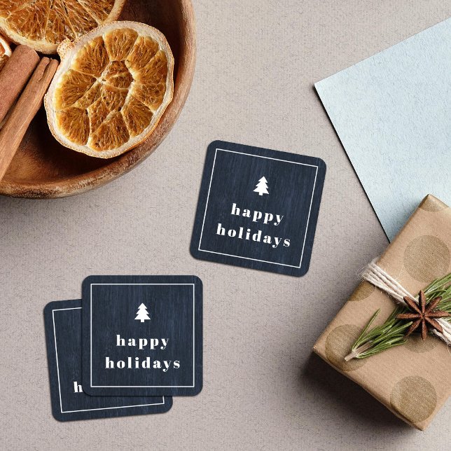 Autocollant de Noël à grain de bois d'arbre rustiq (Créateur téléchargé)