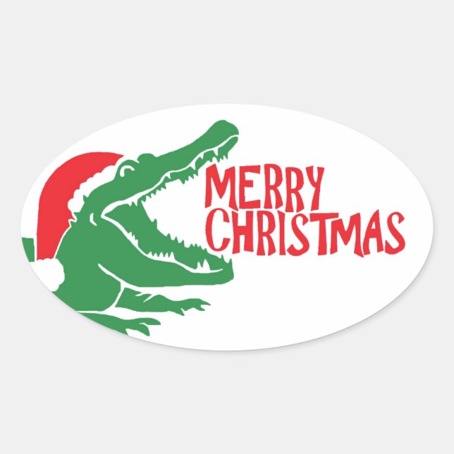 Autocollant de noël Alligator (Devant)