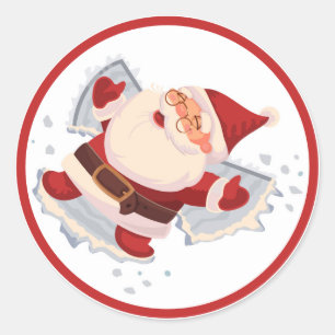 Autocollant de Noël ange de neige Père Noël
