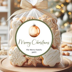 Autocollant de Noël au nom de famille personnalisé