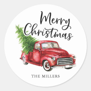 Autocollant de Noël de Camion Rouge