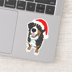 Autocollant de Noël de chien de montagne bernois