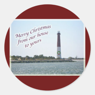 Autocollant de Noël de phare de Barnegat