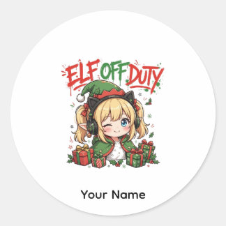 Autocollant de Noël d'elfe Kawaii pour filles