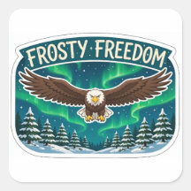 Autocollant de Noël Frosty Freedom Eagle