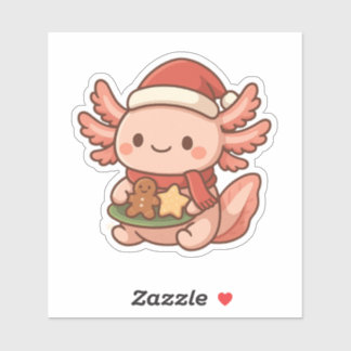Autocollant de Noël mignon d'Axolotl | Vacances Ka