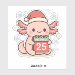 Autocollant de Noël mignon d'Axolotl | Vacances Ka