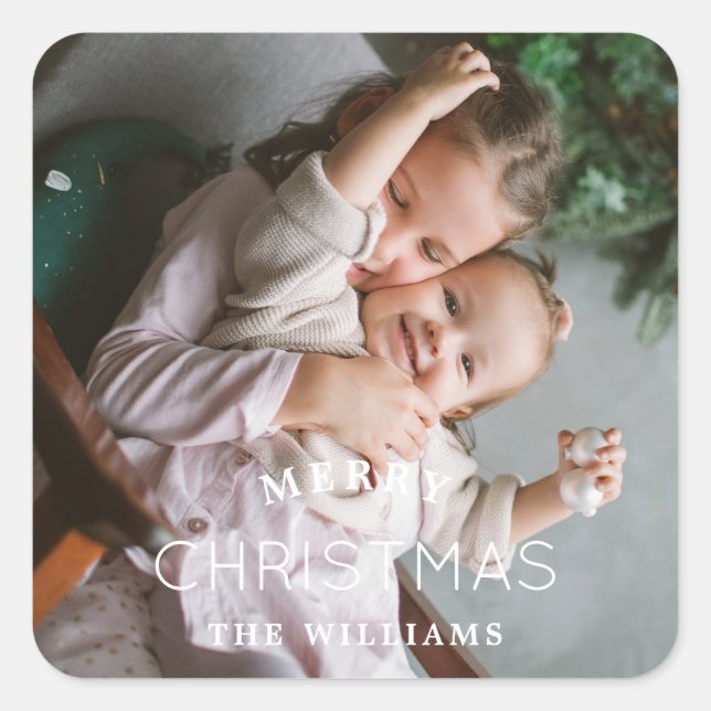 Autocollant de Noël Photo Famille (Devant)
