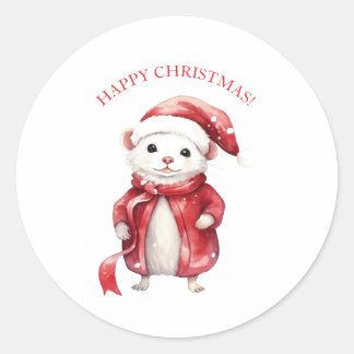 AUTOCOLLANT DE NOËL SOURIS