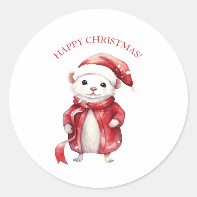 AUTOCOLLANT DE NOËL SOURIS (Devant)