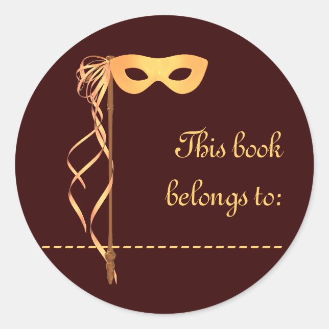 Autocollant de nom de livre (masque de ruban or) (Devant)