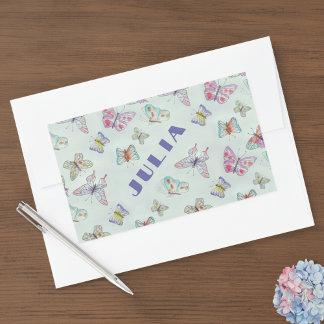 Autocollant de nom de papillons mignons - Set de q