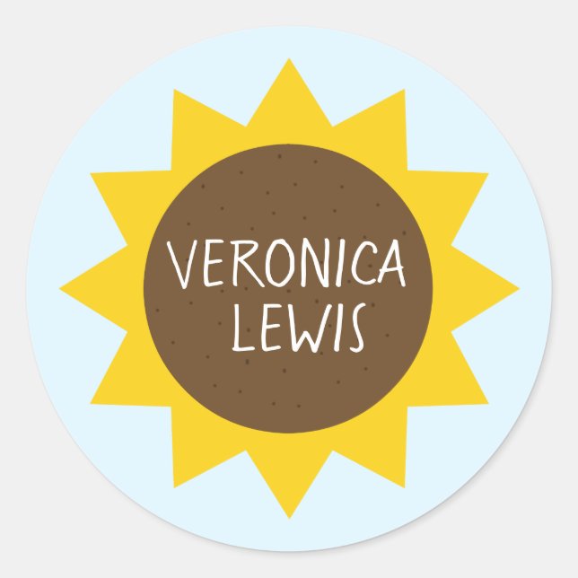 Autocollant de nom Tournesol (Devant)