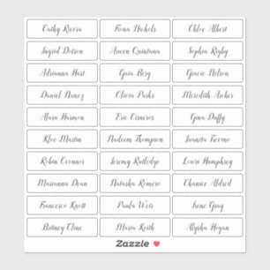 Autocollant de noms d'invités de script élégant