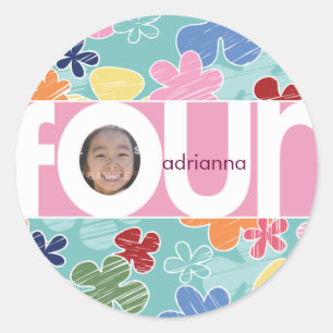 autocollant de numéro de fleurs croisées