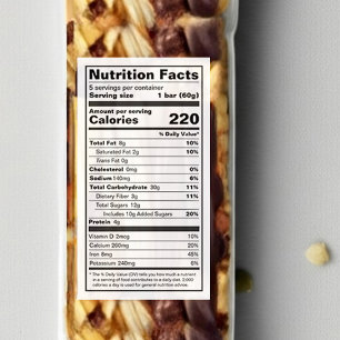 Autocollant de nutrition conforme aux normes de la