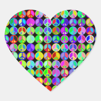 Autocollant de paix d'amour de coeur