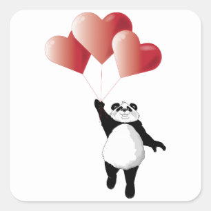 Autocollant de panda et de ballons