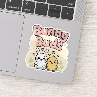 Autocollant de Pâques Cute Bunny Buds