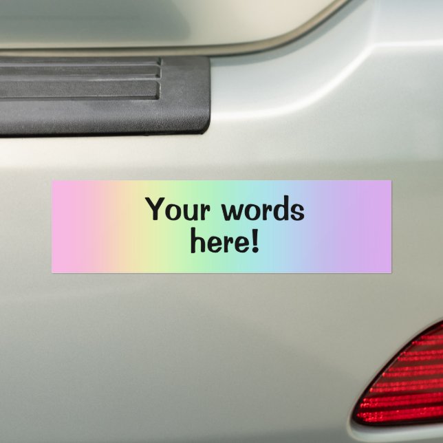 Autocollant de pare-chocs Pastel Rainbow personnal (En voiture)