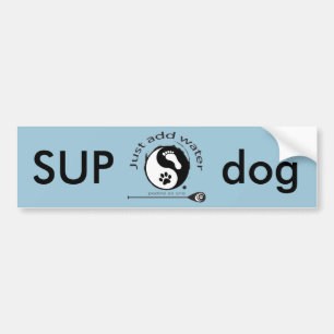 autocollant de pare-chocs SUP chien
