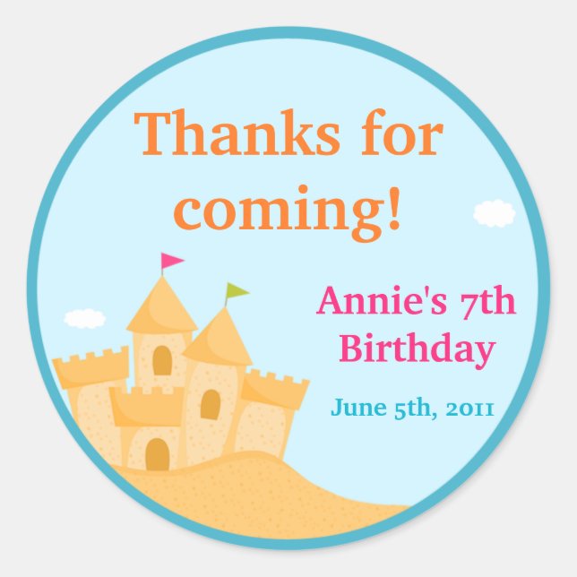 Autocollant de partie de plage personnalisable (Devant)