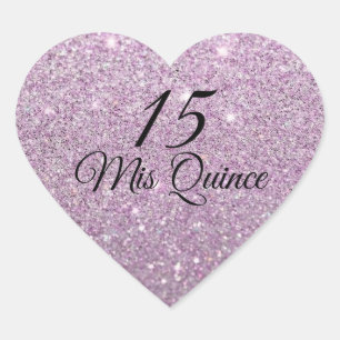 Autocollant de Parties scintillant mauve Mis Quinc