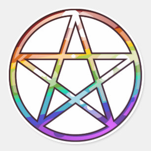 Autocollant de pentagone étoilé d'arc-en-ciel