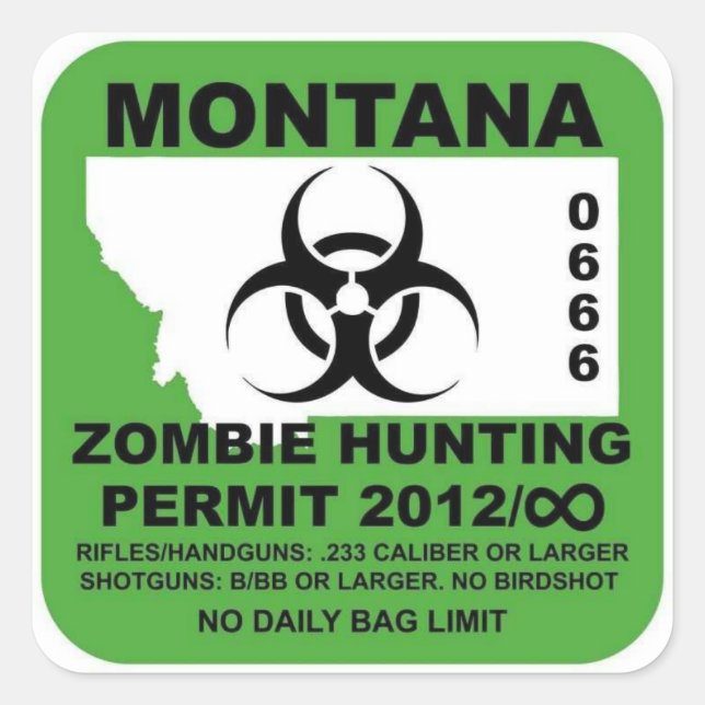 Autocollant de permis Zombie Montana (Devant)