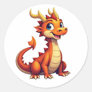 Autocollant de personnage de dragon amical 