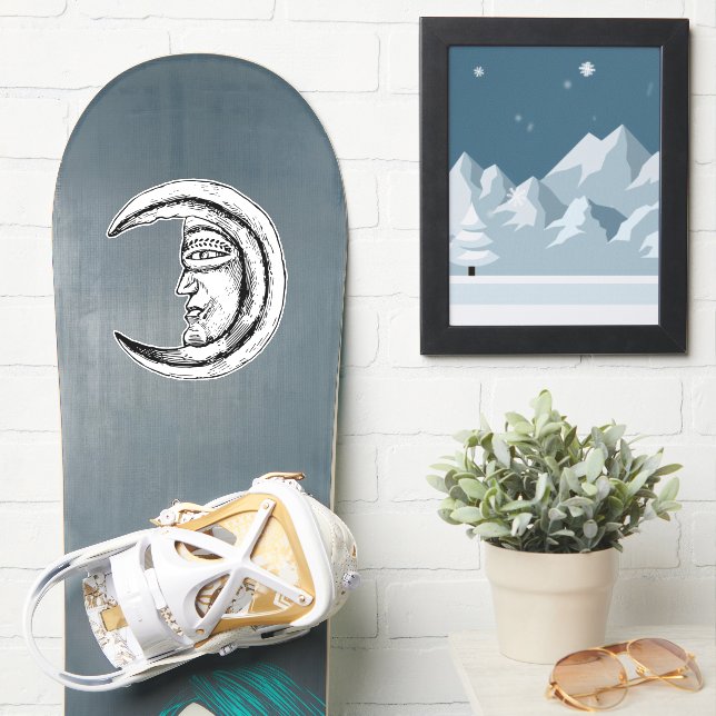 Autocollant de personnage de lune vintage (Snowboard)