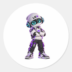 Autocollant de personnage de robot IA futuriste Le