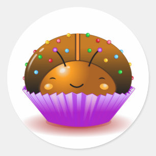 Autocollant de petit gâteau de coccinelle de