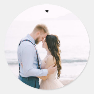 Autocollant de photo de mariage Simple Moderne Cœu