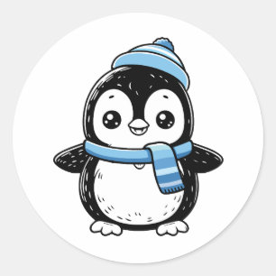 Autocollant de pingouin mignon d'hiver Pingouin