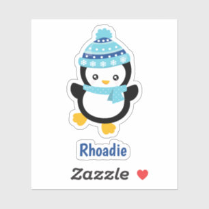 Autocollant de pingouin tendance d'hiver