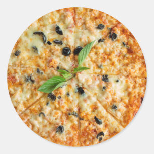 Autocollant de pizza de fromage et d'olive