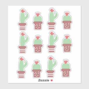 Autocollant de plantes en pot Cactus Cactées Migno