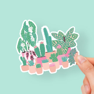 Autocollant de plantes ménagères mignonnes