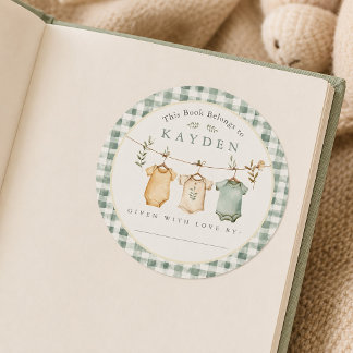 Autocollant de plaque de livre de linge de bébé à